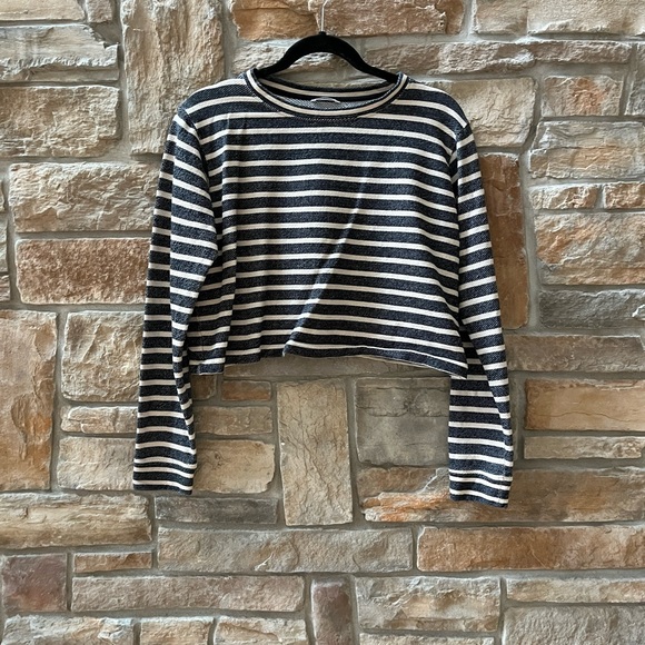Club Monaco Striped Cropped Sweater - Picture 2 of 5